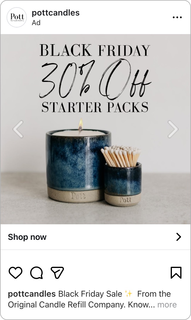 Ad 242 as it appears on Instagram
